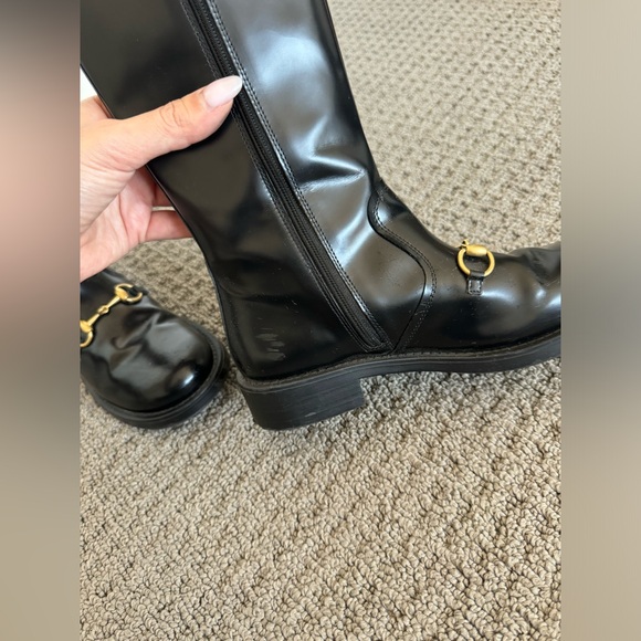 Gucci black leather boots kids, 34. Preowned - Picture 6 of 9